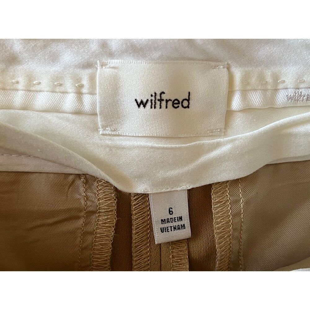 Wilfred Tan Wide Leg Pleated Pants Trousers  Women's Size 6 - Picture 3 of 13